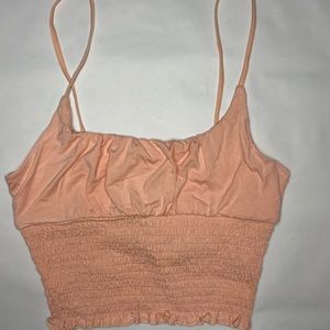 Forever 21 Pink Smocked Crop Tank